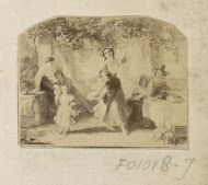 Fotoreproductie van (vermoedelijk) een schilderij met een dansende vrouw en kind