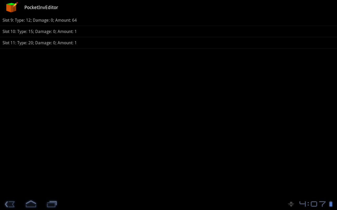   PocketInvEditor- screenshot  
