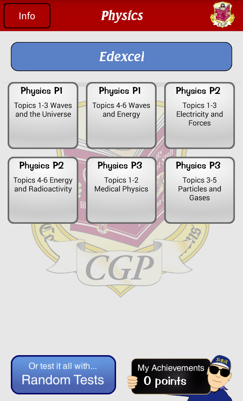 Test &amp; Learn — GCSE Physics Screen 1
