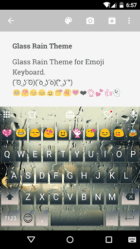 Glass Rain Emoji Keyboard Skin