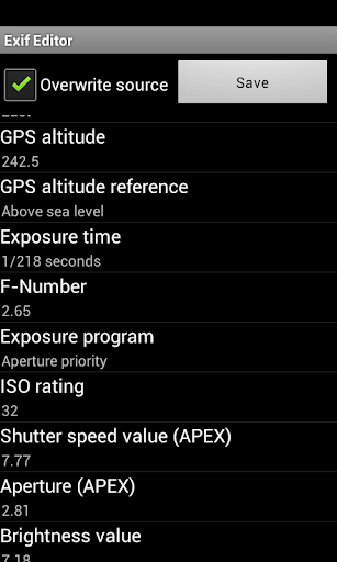 EXIF Tag Editor Photo