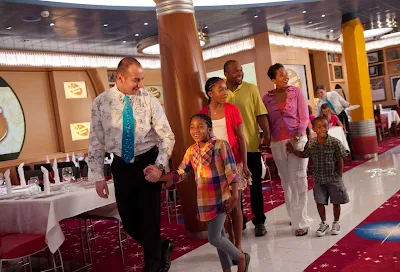 Inside Animator's Palate, one of the main restaurants aboard Disney Dream, located on deck 3 toward the rear of the ship. It's open for dinner.