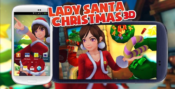 download Lady Santa Christmas 3D HD lwp free
