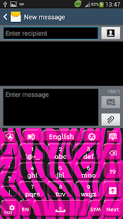GO Keyboard Pink Zebra Screenshots 10
