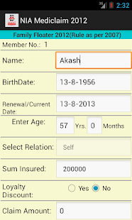NIA Mediclaim Calculator Screenshots 4