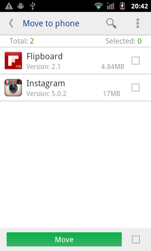   Mover para sdcard: captura de tela 