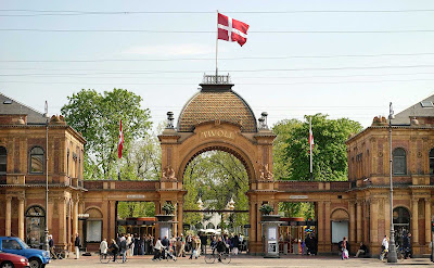 Tivoli Arch at the entrance to Tivoli Gardens in Copenhagen. 