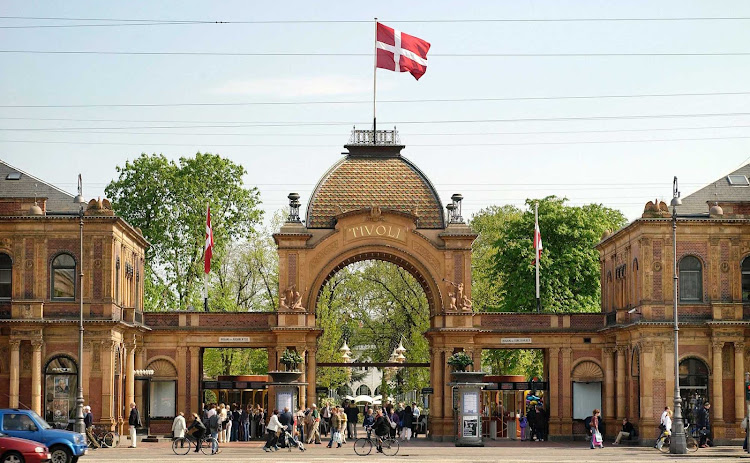 Tivoli Arch at the entrance to Tivoli Gardens in Copenhagen. 