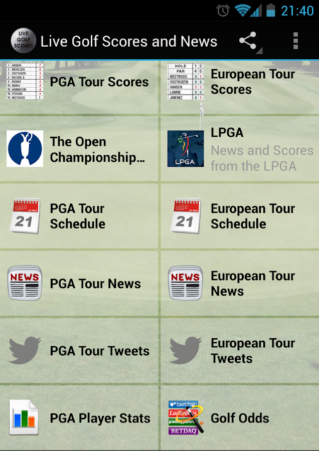 20PGA Tour Leaderboard - Golf Scores - m