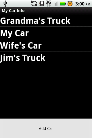 My Car Info Screen 3