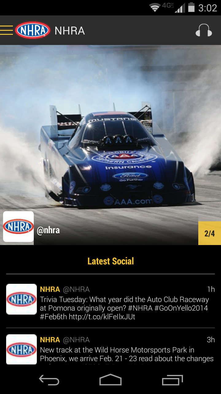 NHRA Mobile Free Screen 2