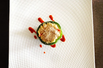 Green Bell Peppers stuffed with Creamy Orzo