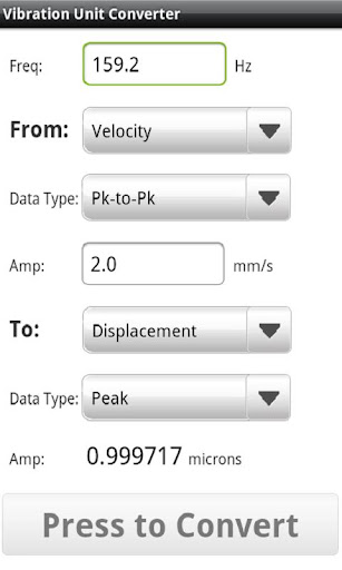 Vibration Unit Converter