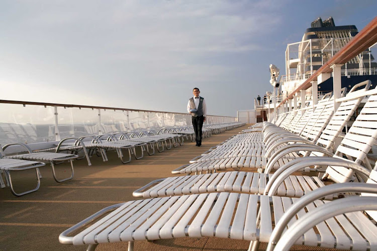 Soak up the sun and the impressive views on Celebrity Century's expansive deck. 