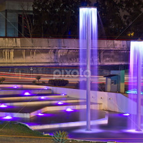 Fountains of light by Andro Zeledón - City,  Street & Park Street Scenes