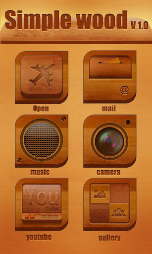 Simple wood GO Launcher Theme