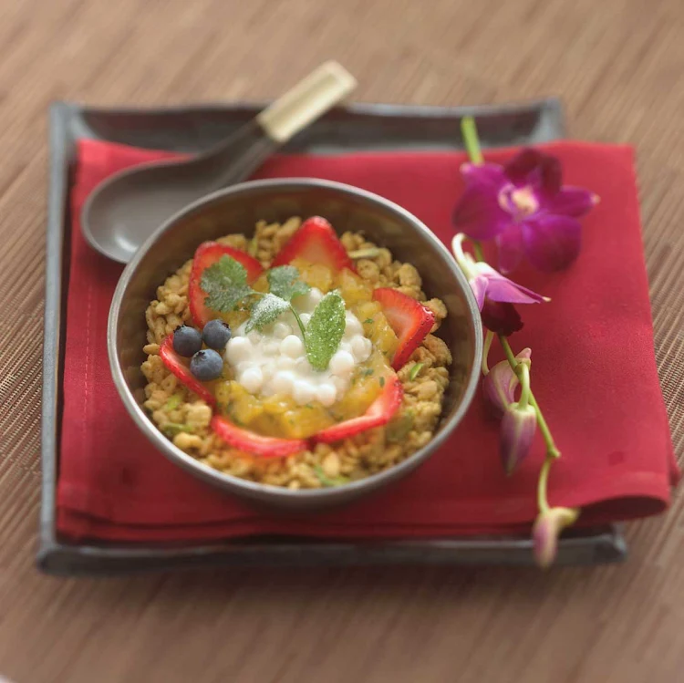 Silk Harvest's Pearls of Asia Coconut Milk dessert served on board The Celebrity Cruises.