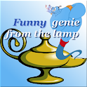 Funny genie from the lamp logo