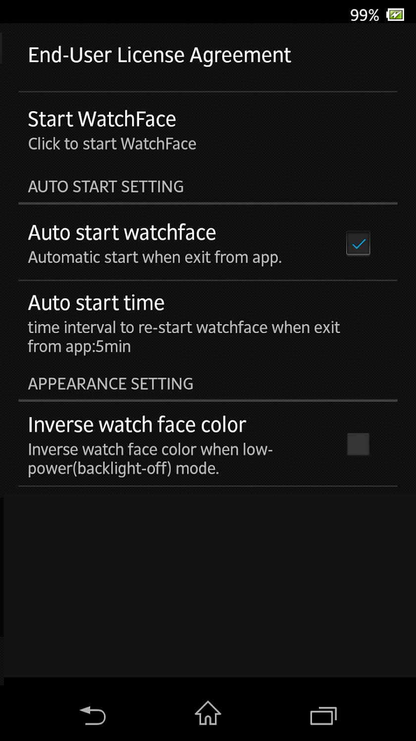 A16 WatchFace for SmartWatch2 Screen 2