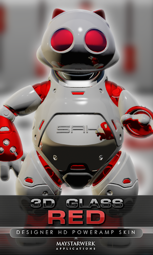 poweramp skin red 3d