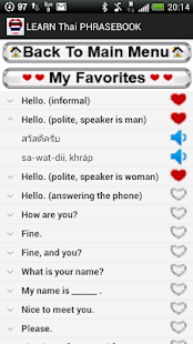 Learn Thai Phrasebook Screenshots 1