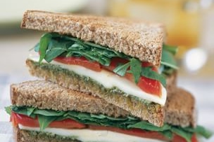 Roasted Red Pepper and Mozzarella Sandwiches