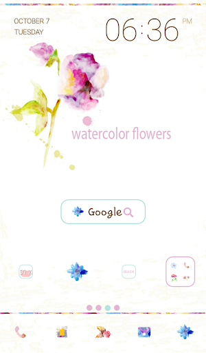watercolor flower 도돌런처 테마