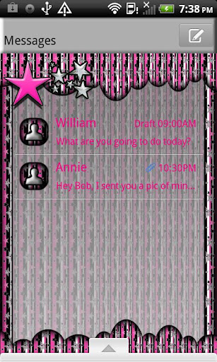 【免費個人化App】GO SMS THEME/PinkStarsNStrips-APP點子