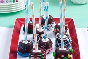 Chocolate-Topped Marshmallow Sticks