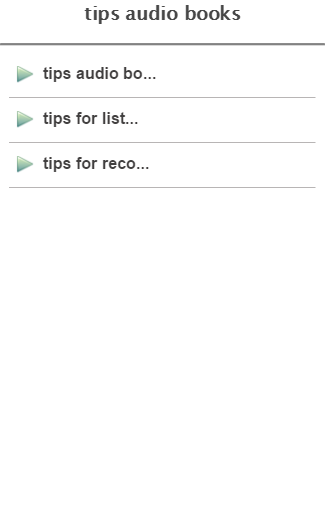 tips audio books