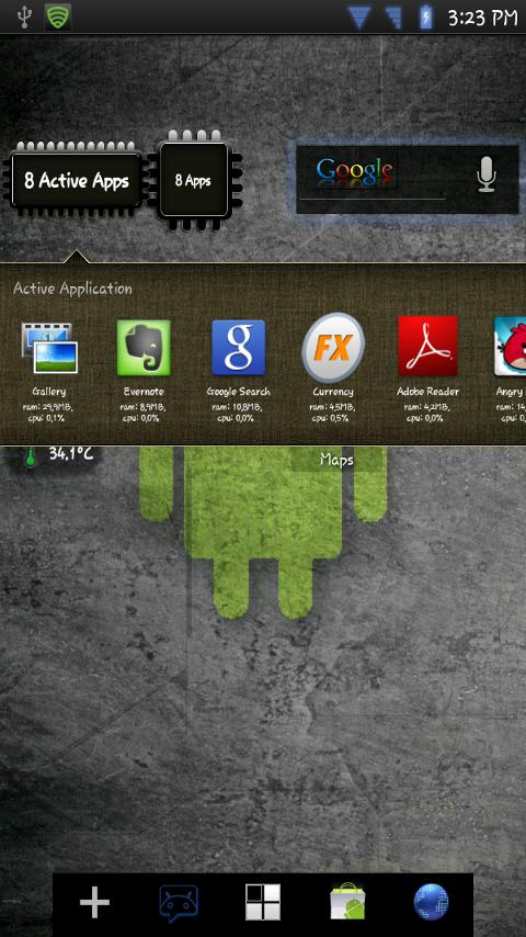 Android application Active Apps / Task Manager screenshort