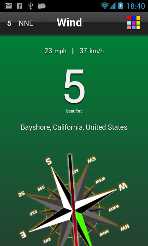 Android application Wind screenshort