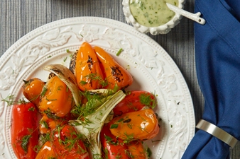 Roasted Summer Vegetables with Horseradish Aioli