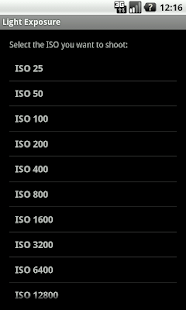 Android application Light Exposure Calc (No ads) screenshot