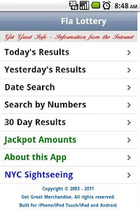 Florida Lottery Results screenshot 0