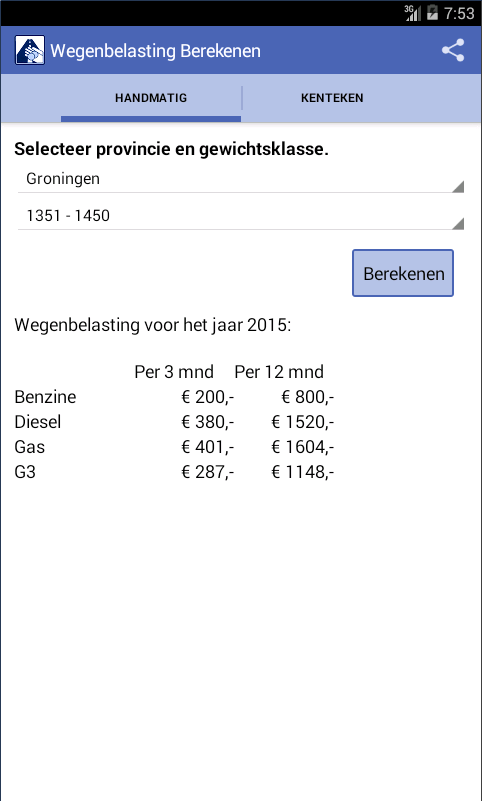 Wegenbelasting berekenen - Android Apps on Google Play