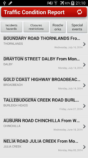 Au QLD Traffic Road Condition