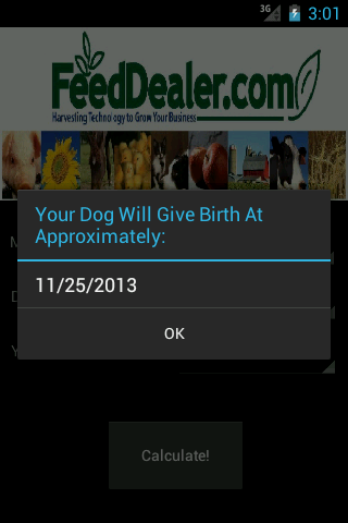 Canine Breeding Calculator Screen 3