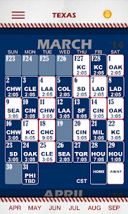 Baseball Pocket Sked - Rangers Screenshots 0
