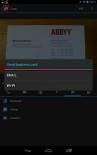 ABBYY Business Card Reader - screenshot thumbnail
