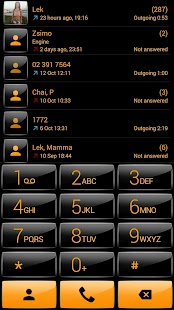 Dialer theme G Black Orange - náhled