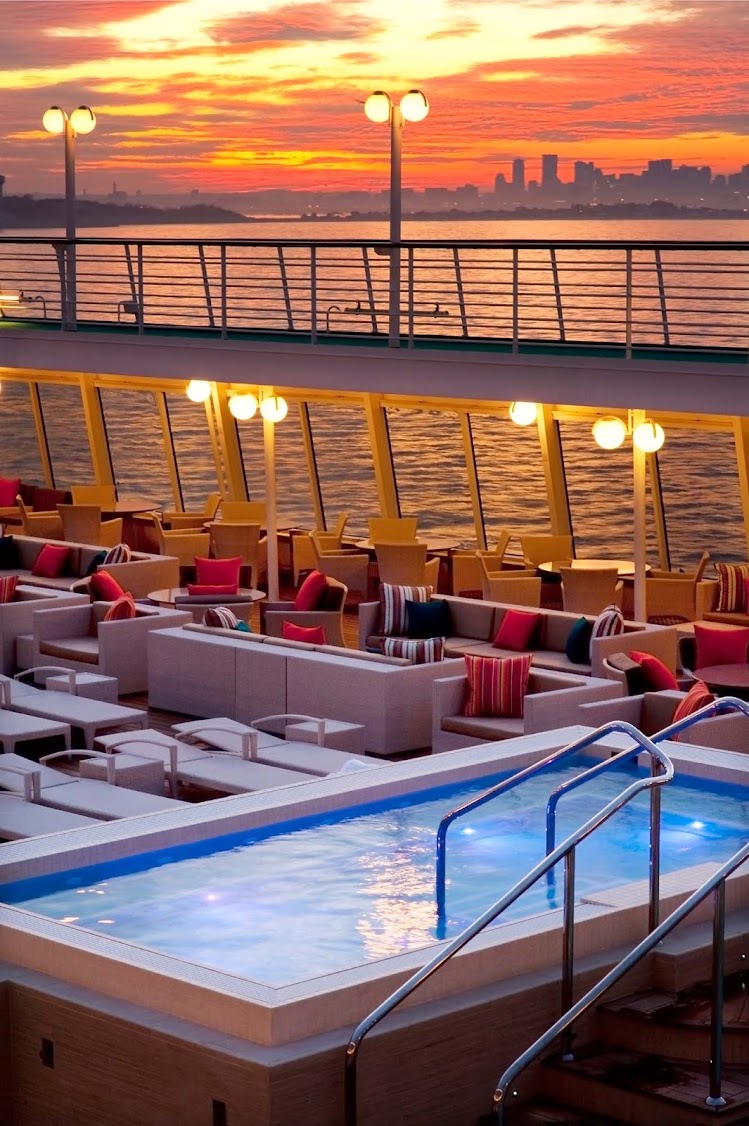 Be one with nature: The Fitness Jacuzzi on the Crystal Symphony is the perfect place to relax and watch the sunset.