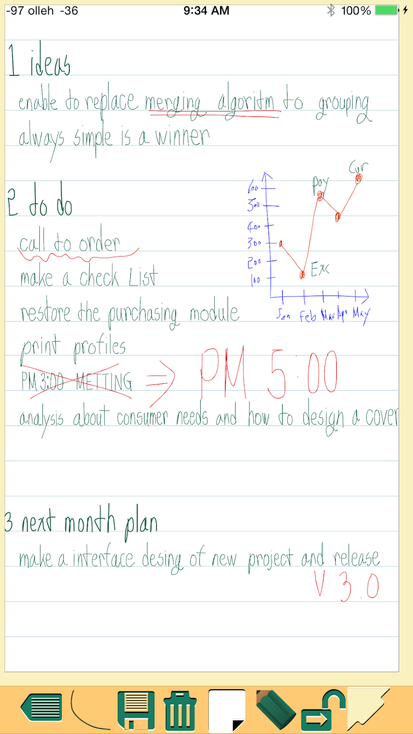 Handwriting notes Pro Screen 1