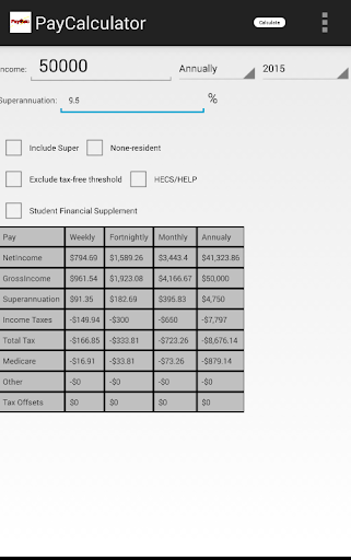 Australian Pay Calculator 2016