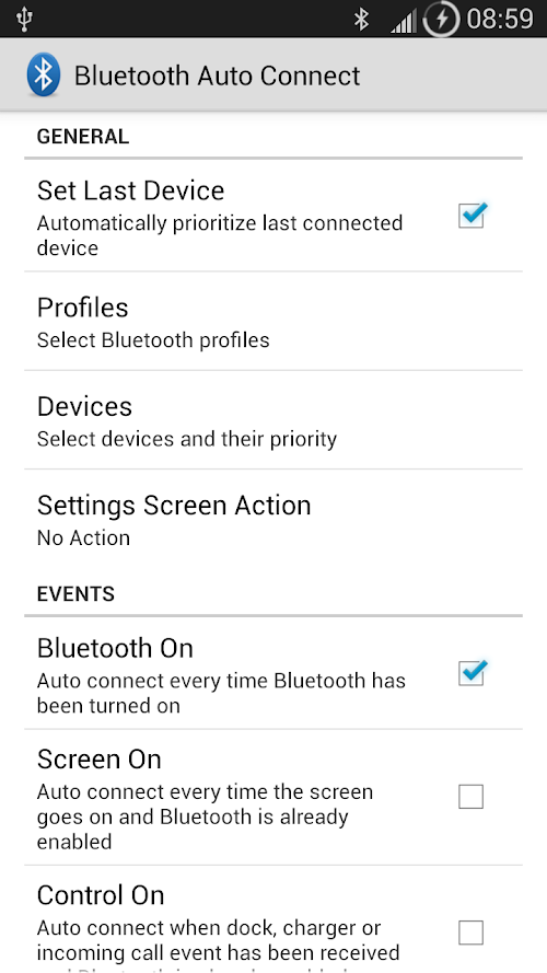 Android application Bluetooth Auto Connect screenshort