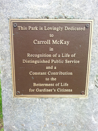 Carroll McKay Park Plaque
