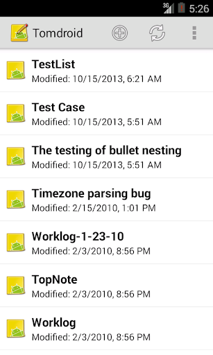 Tomdroid notes