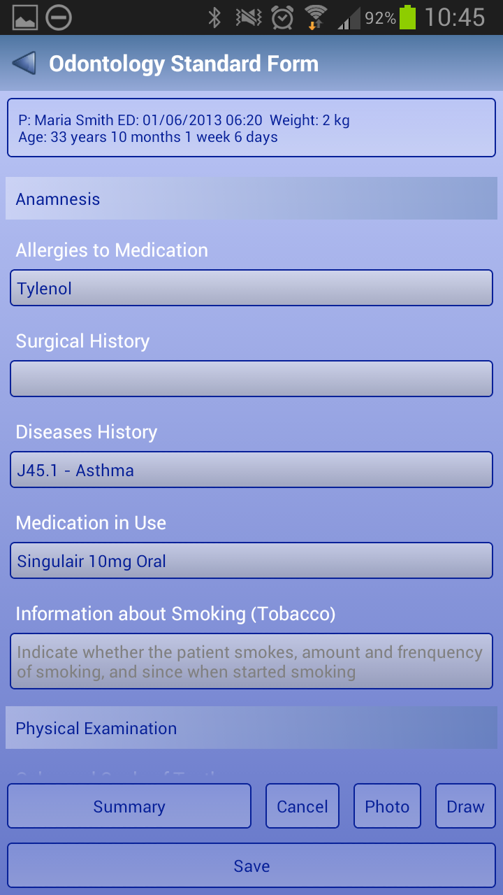 CloudEHR - Health Record Screen 3