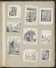 Albumblad met diverse voorstellingen