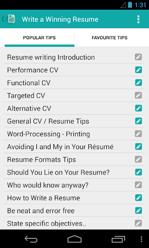 【免費商業App】Writing a Winning Resume-APP點子